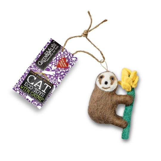 Sally Sloth - Eco Cat Toy with Catnip