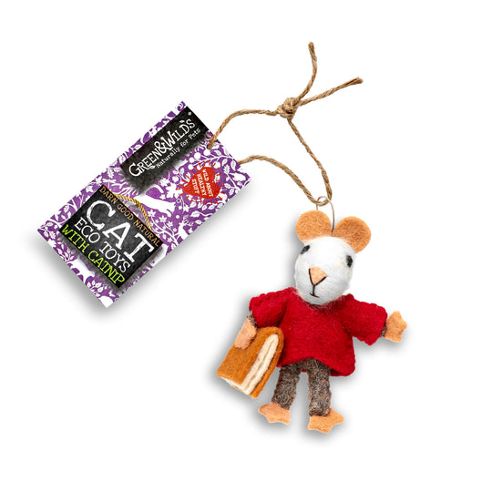 Barney Book Mouse - Eco Cat Toy with Catnip