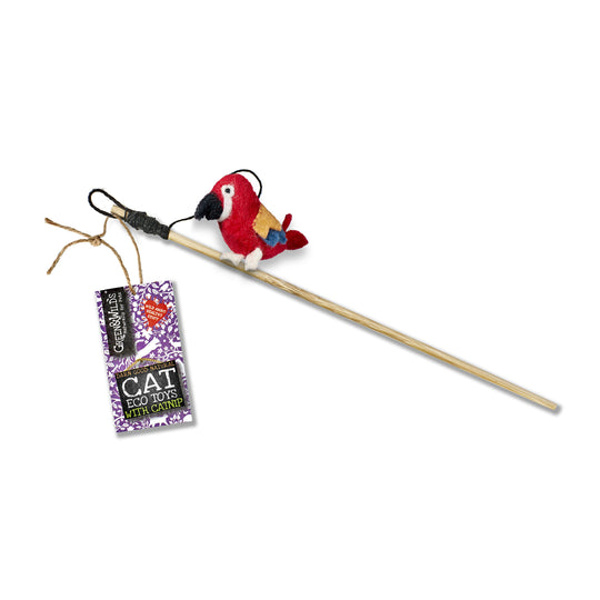 Polly Parrot - Eco Cat Teaser Toy with Catnip