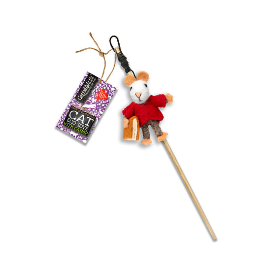 Barney Book Mouse - Eco Cat Teaser Toy with Catnip