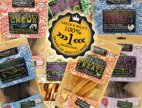 Green and online wilds dog treats