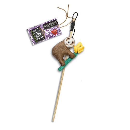 Sally Sloth -  Eco Cat Teaser Toy with Catnip